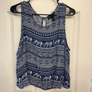 Blue patte tank top
